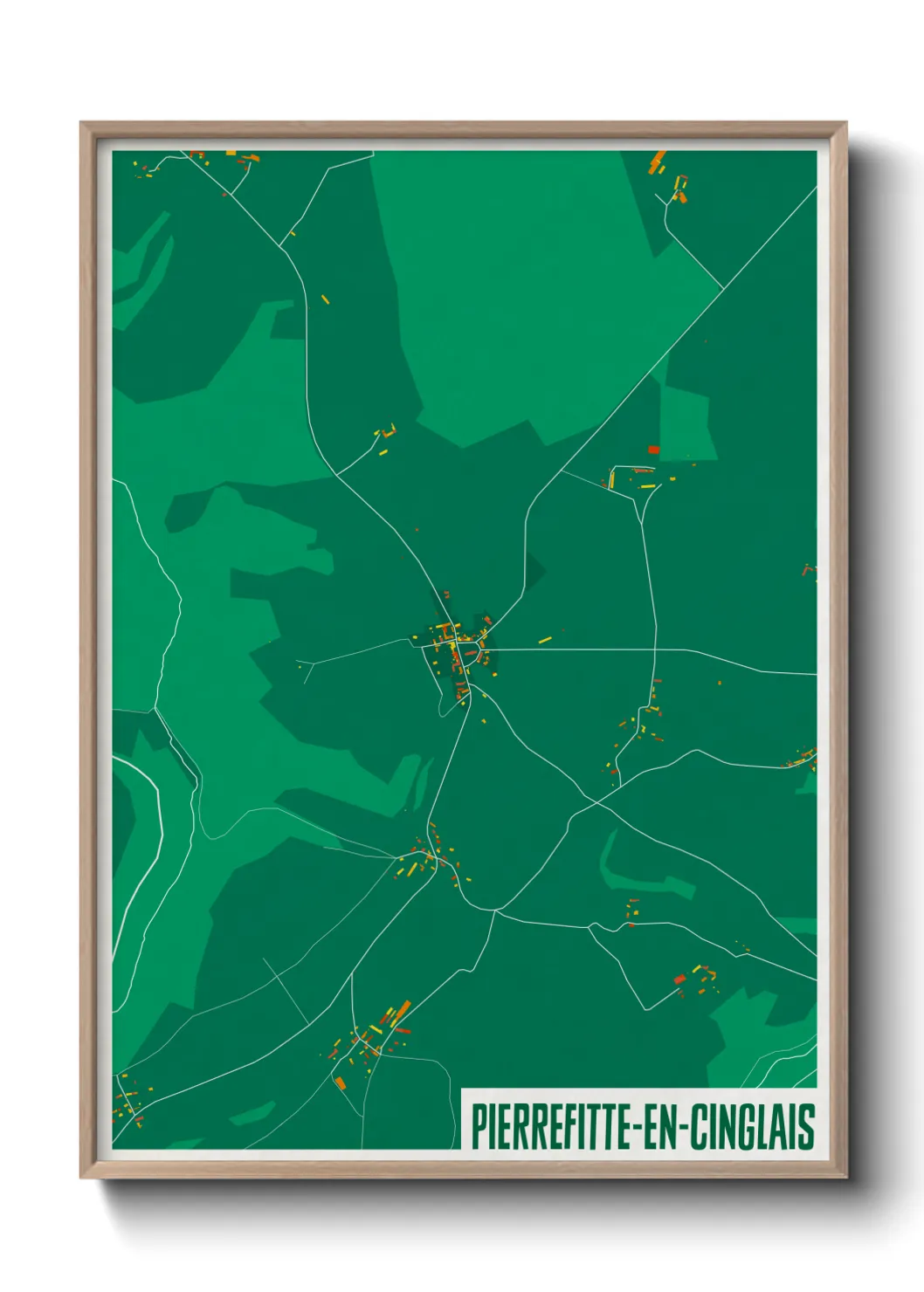 Une affiche de carte sur Pierrefitte-en-Cinglais