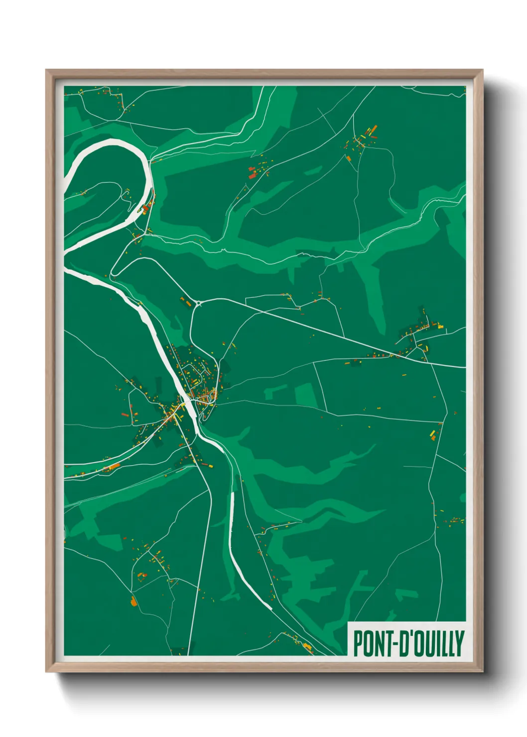 Une affiche de carte sur Pont-d'Ouilly