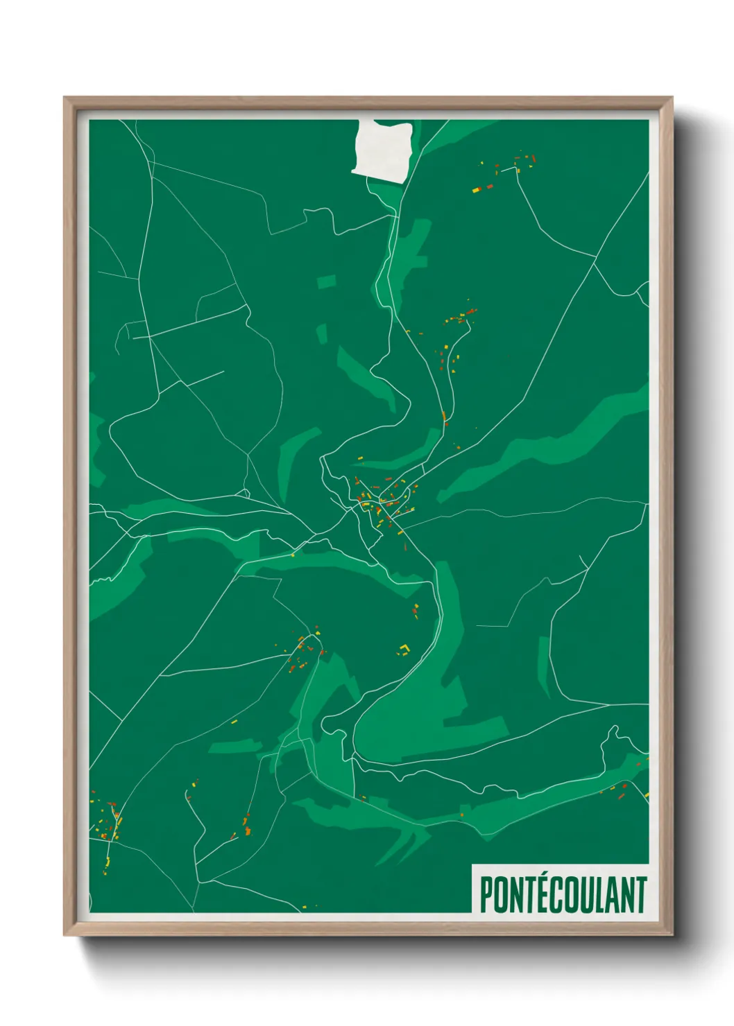Une affiche de carte sur Pontécoulant