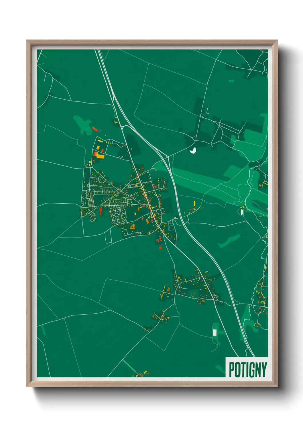 Une affiche de carte sur Potigny