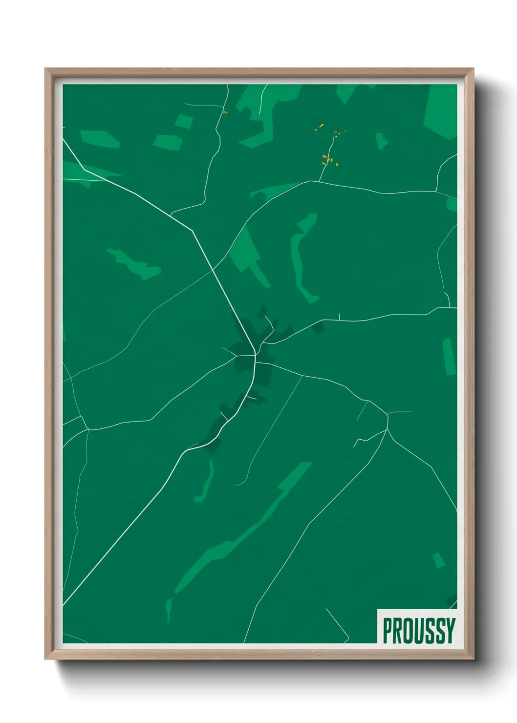 Une affiche de carte sur Proussy