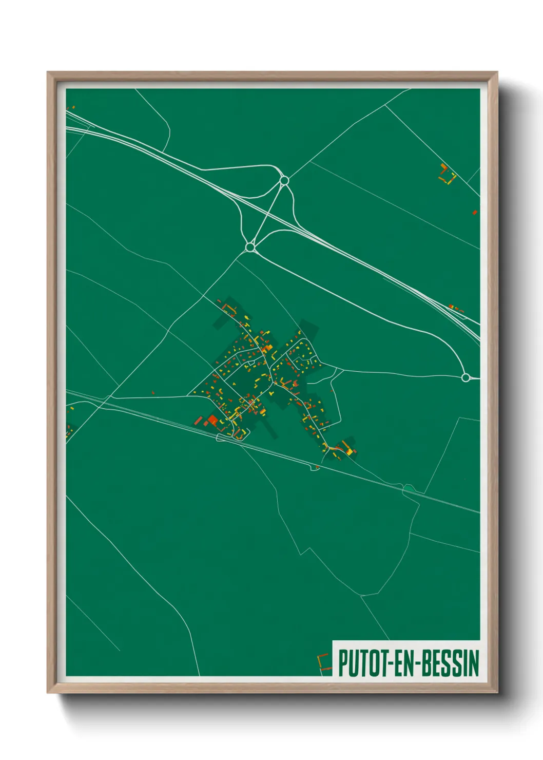 Une affiche de carte sur Putot-en-Bessin