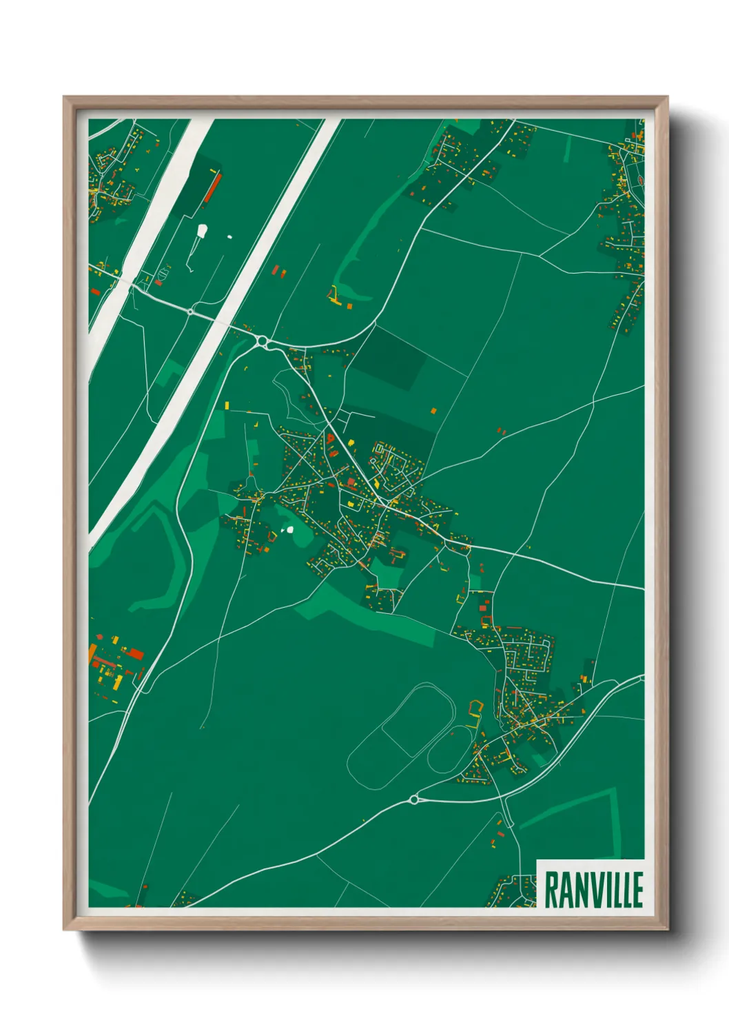 Une affiche de carte sur Ranville