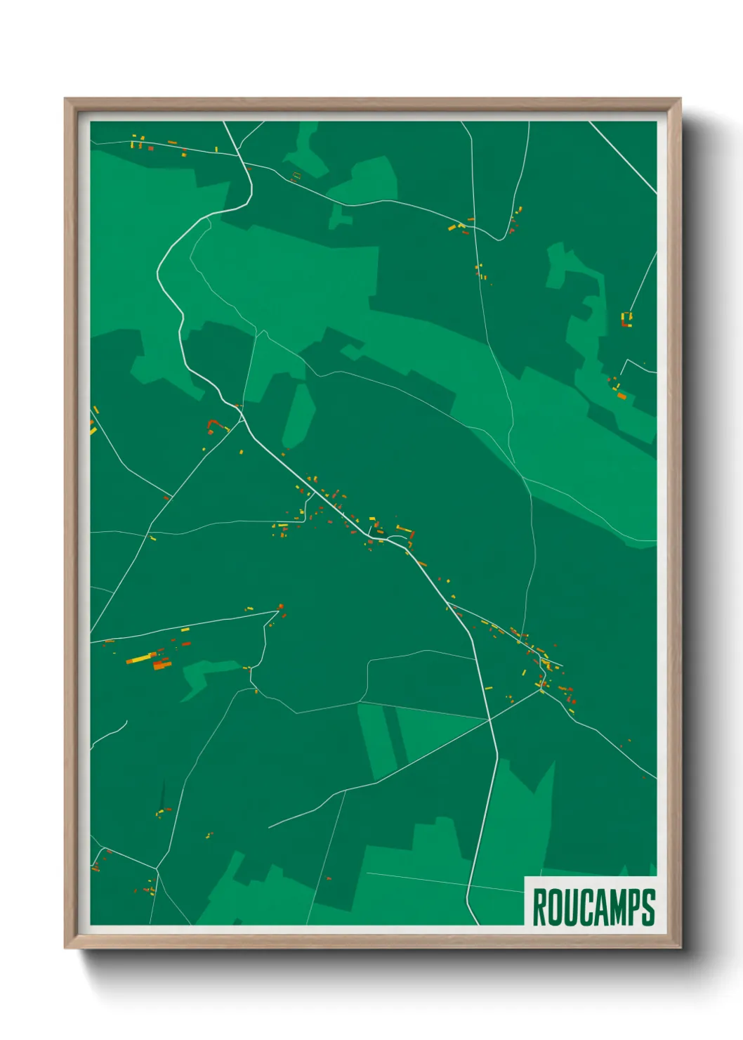 Une affiche de carte sur Roucamps