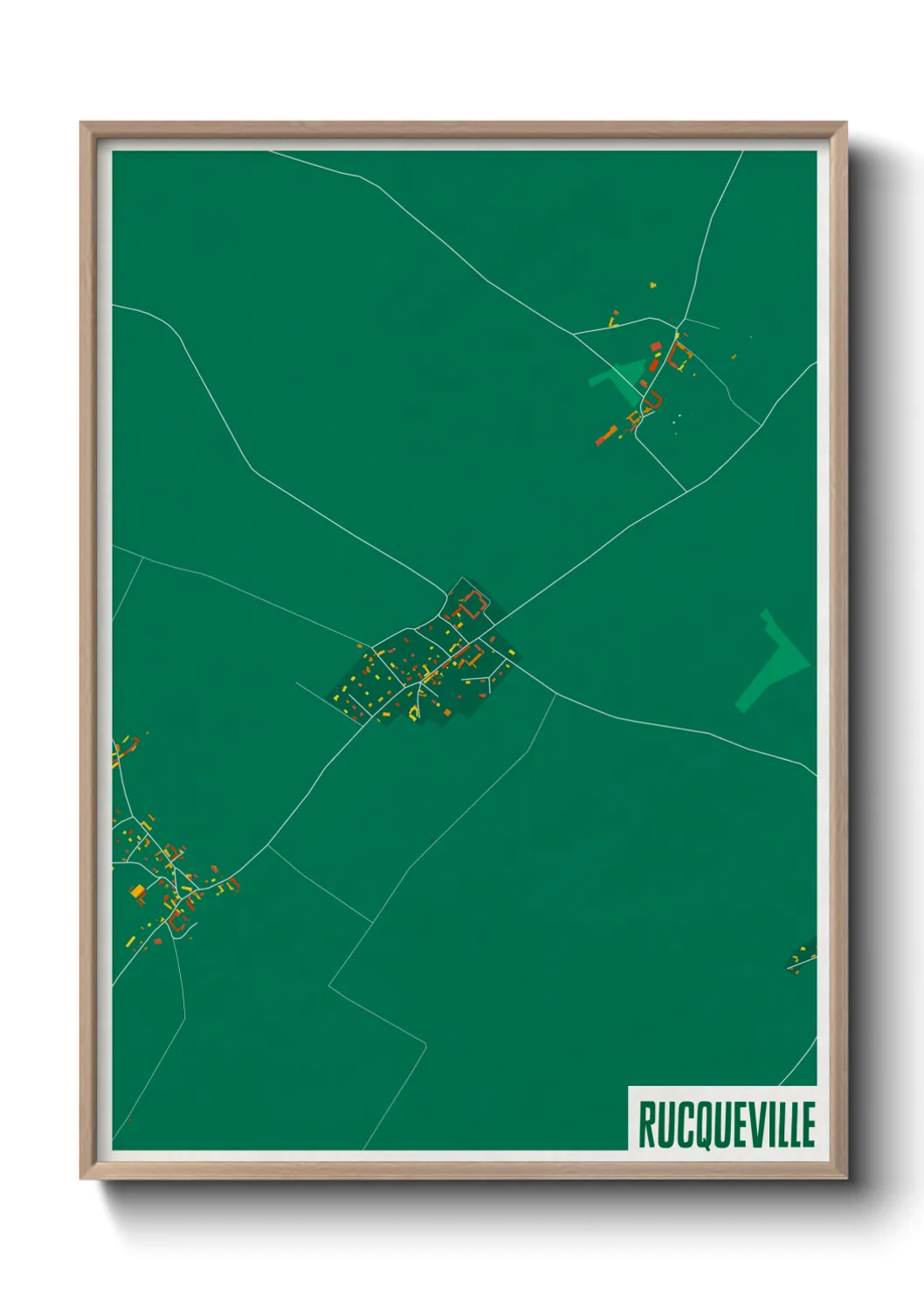 Une affiche de carte sur Rucqueville