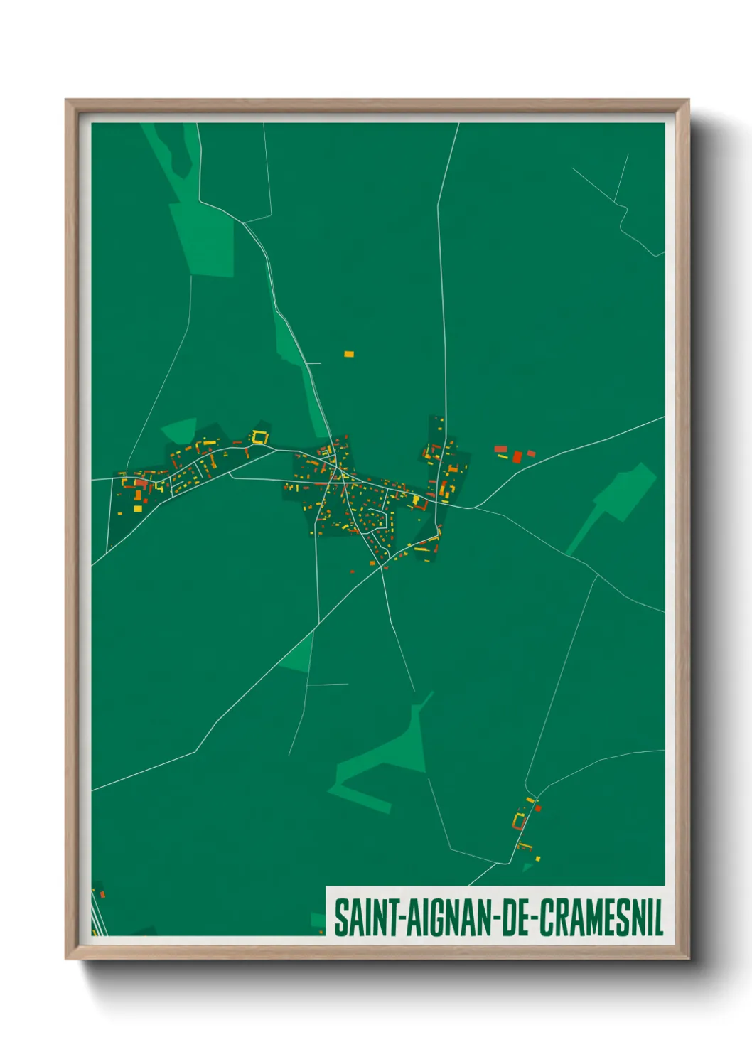 Une affiche de carte sur Saint-Aignan-de-Cramesnil