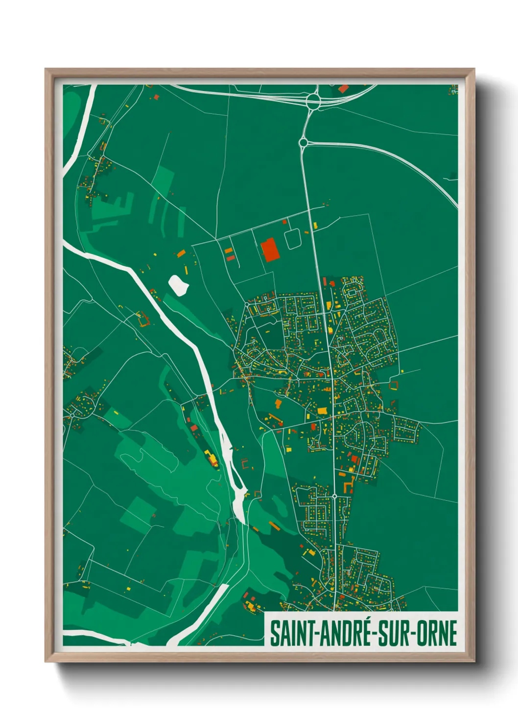 Une affiche de carte sur Saint-André-sur-Orne