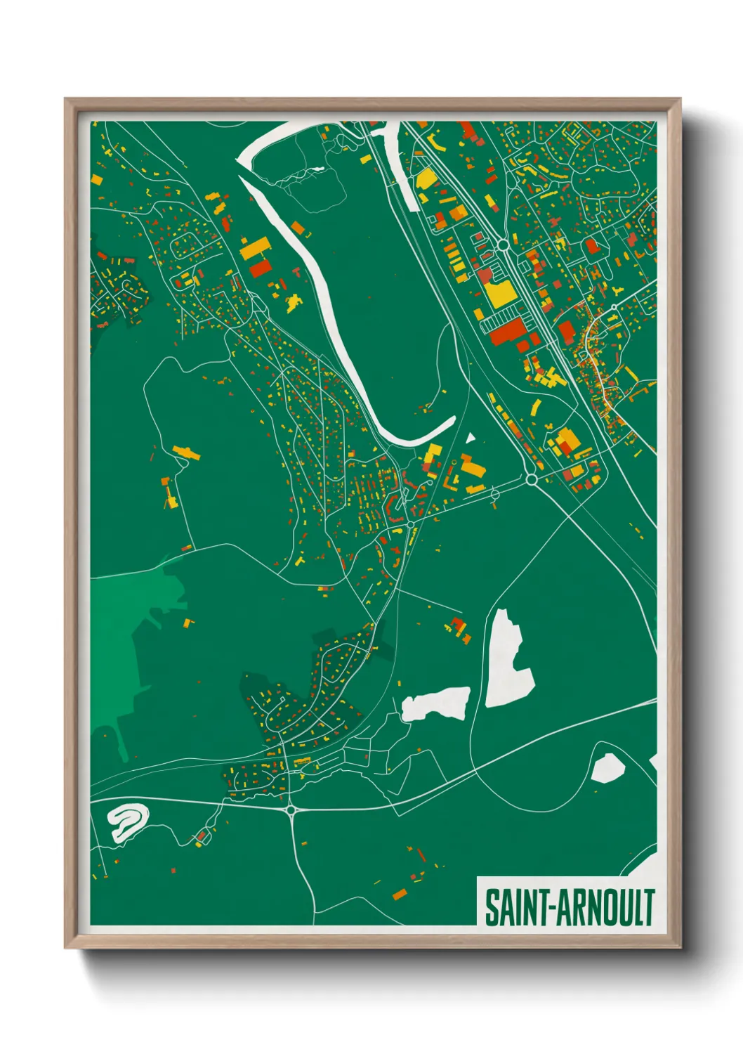 Une affiche de carte sur Saint-Arnoult