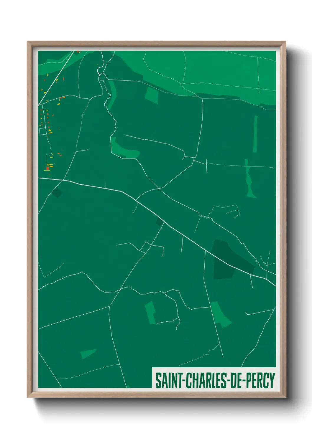 Une affiche de carte sur Saint-Charles-de-Percy