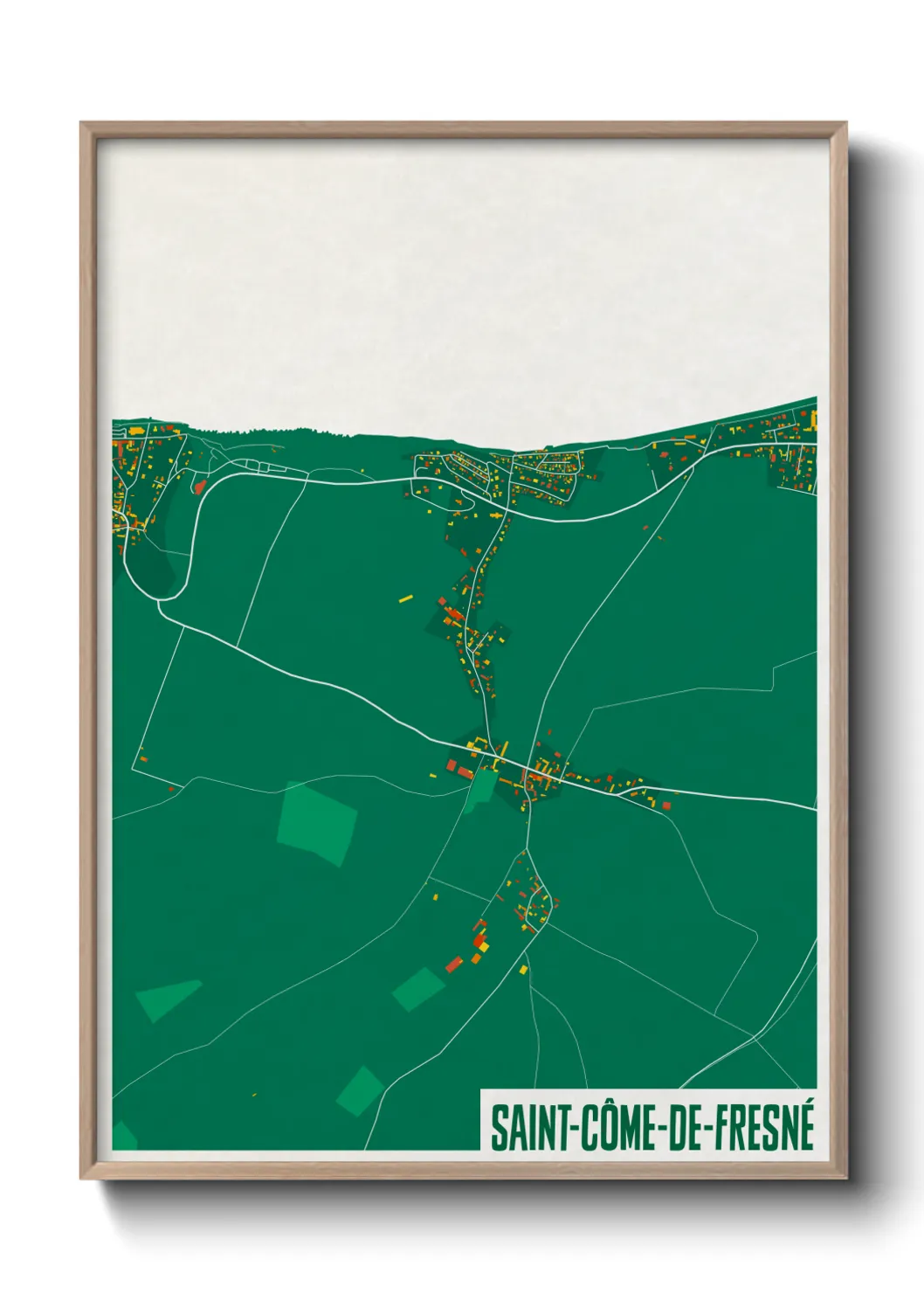 Une affiche de carte sur Saint-Côme-de-Fresné