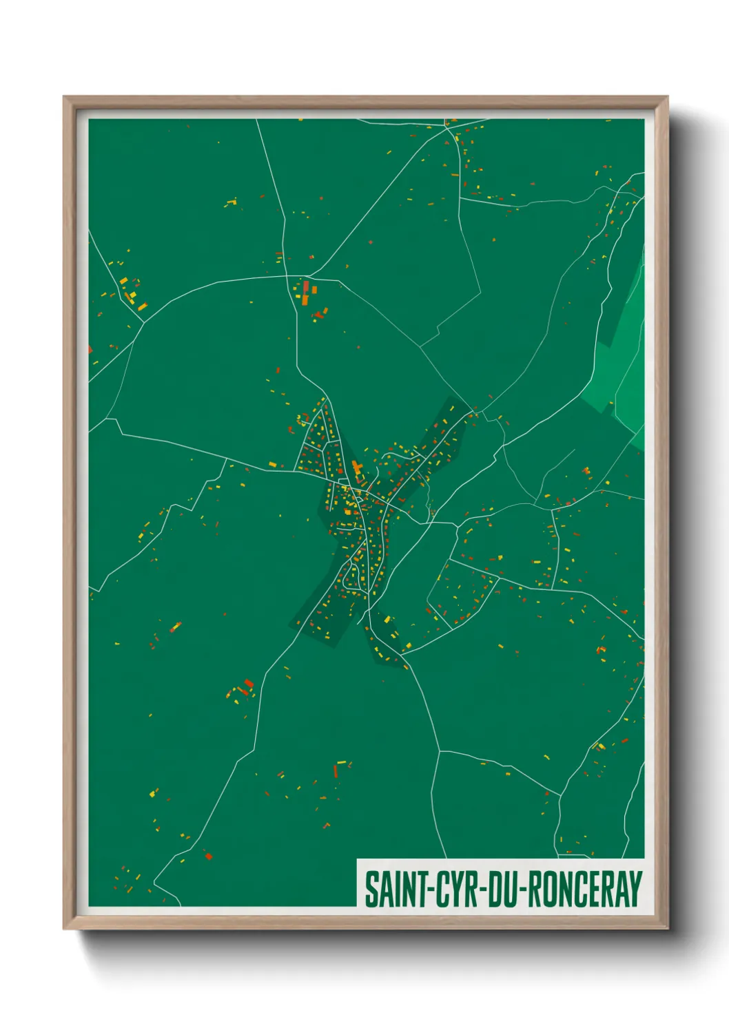 Une affiche de carte sur Saint-Cyr-du-Ronceray