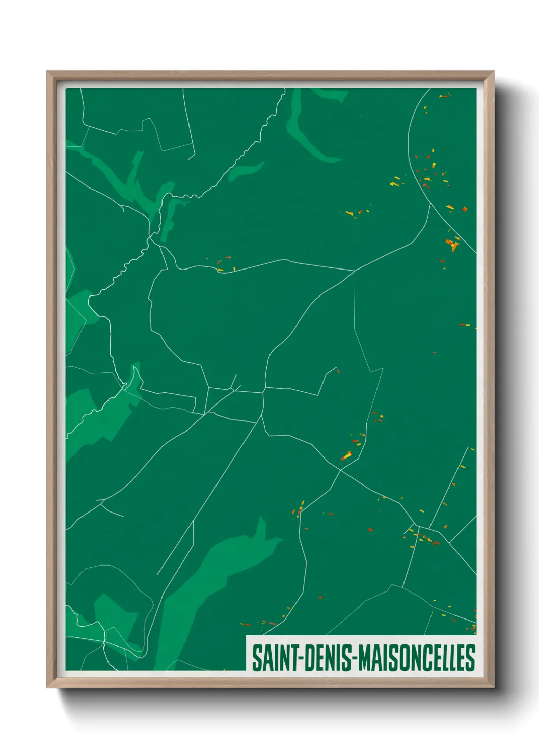 Une affiche de carte sur Saint-Denis-Maisoncelles