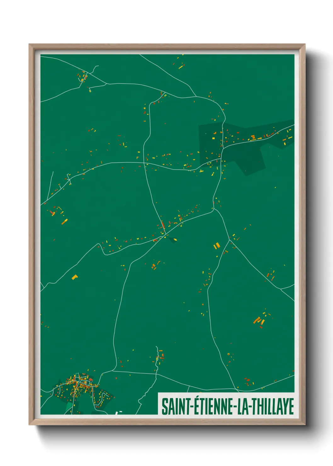Une affiche de carte sur Saint-Étienne-la-Thillaye