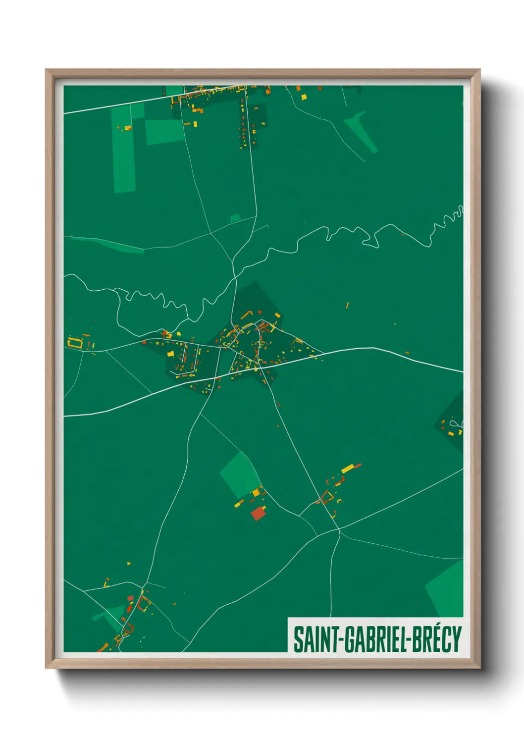 Une affiche de carte sur Saint-Gabriel-Brécy