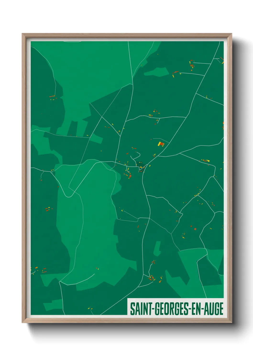 Une affiche de carte sur Saint-Georges-en-Auge