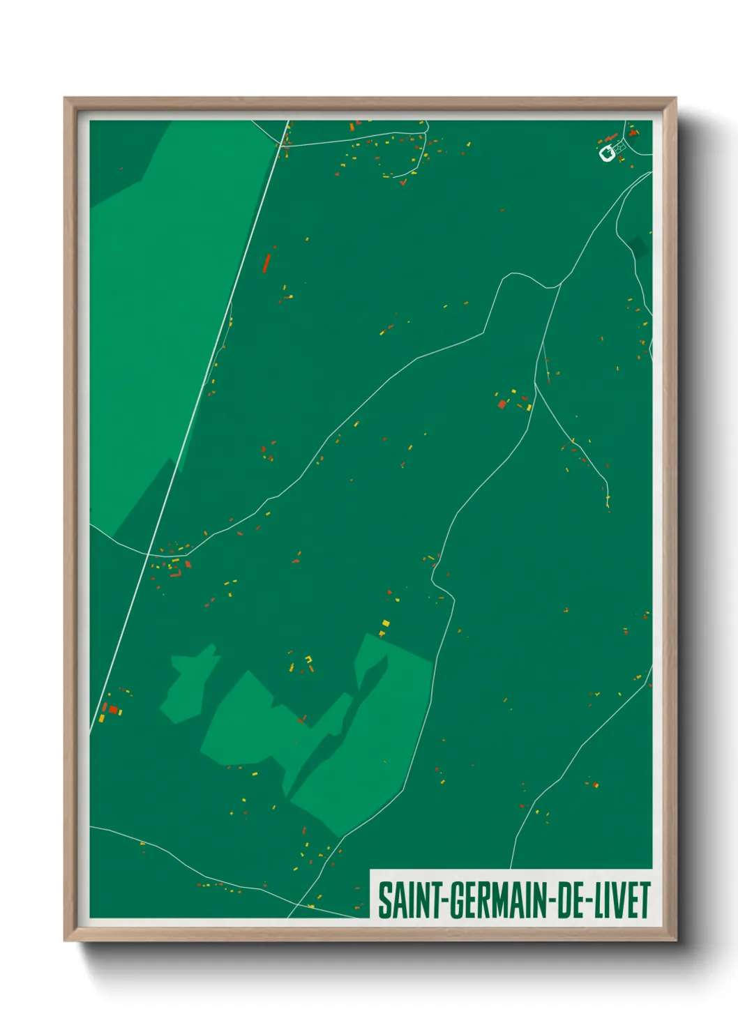 Une affiche de carte sur Saint-Germain-de-Livet