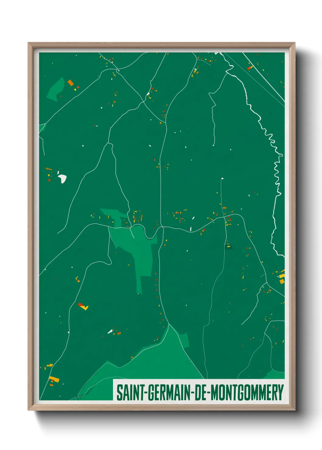 Une affiche de carte sur Saint-Germain-de-Montgommery
