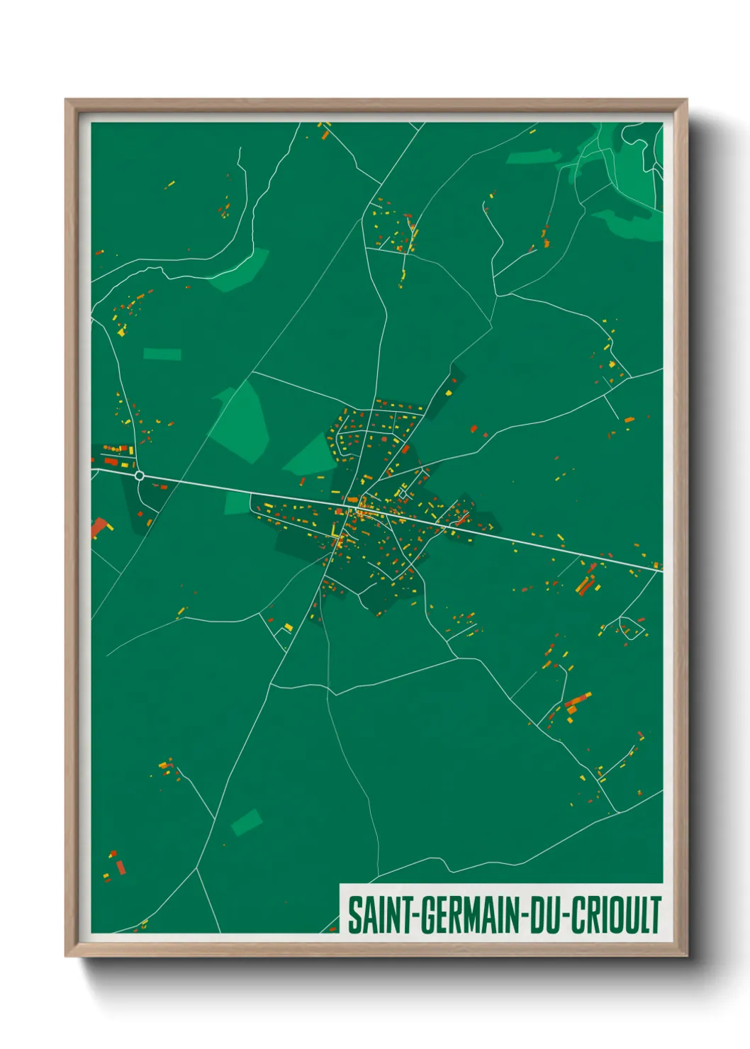 Une affiche de carte sur Saint-Germain-du-Crioult