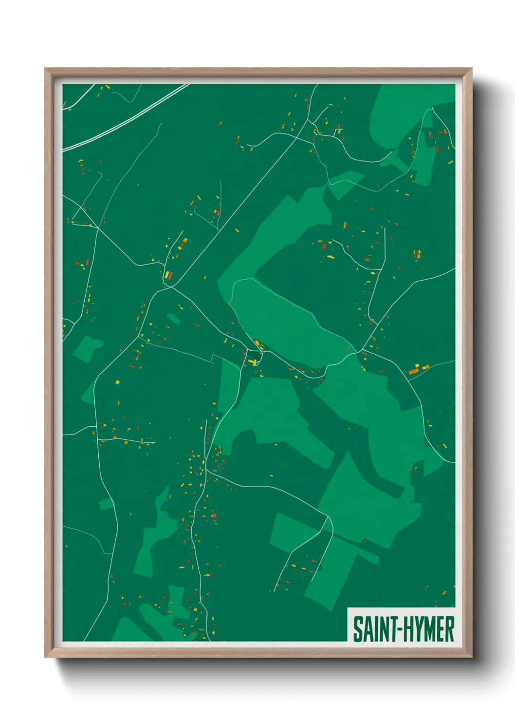 Une affiche de carte sur Saint-Hymer