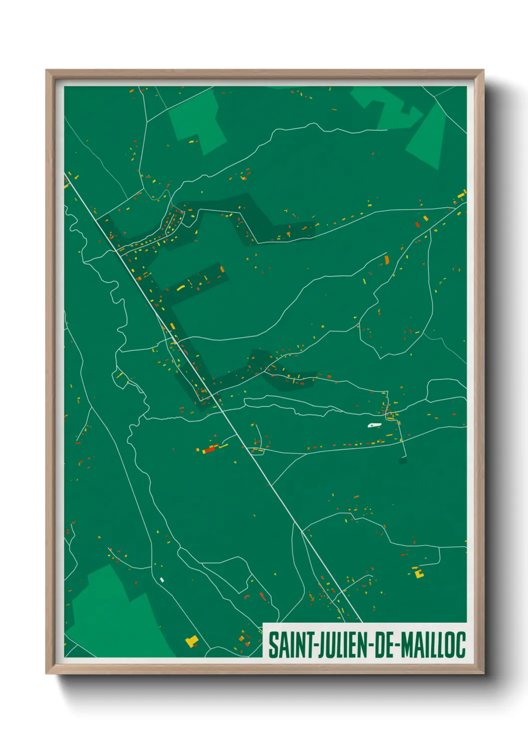 Une affiche de carte sur Saint-Julien-de-Mailloc
