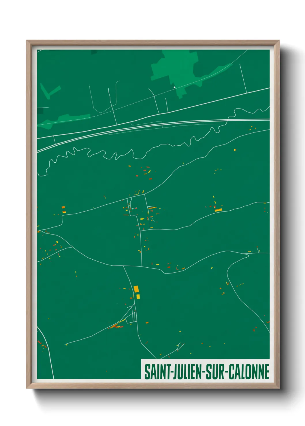 Une affiche de carte sur Saint-Julien-sur-Calonne