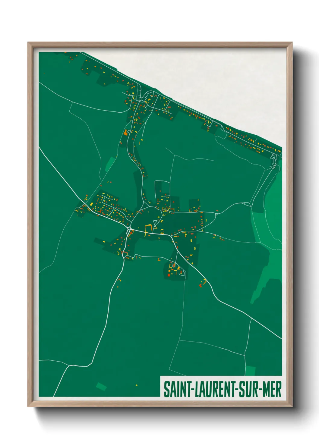 Une affiche de carte sur Saint-Laurent-sur-Mer
