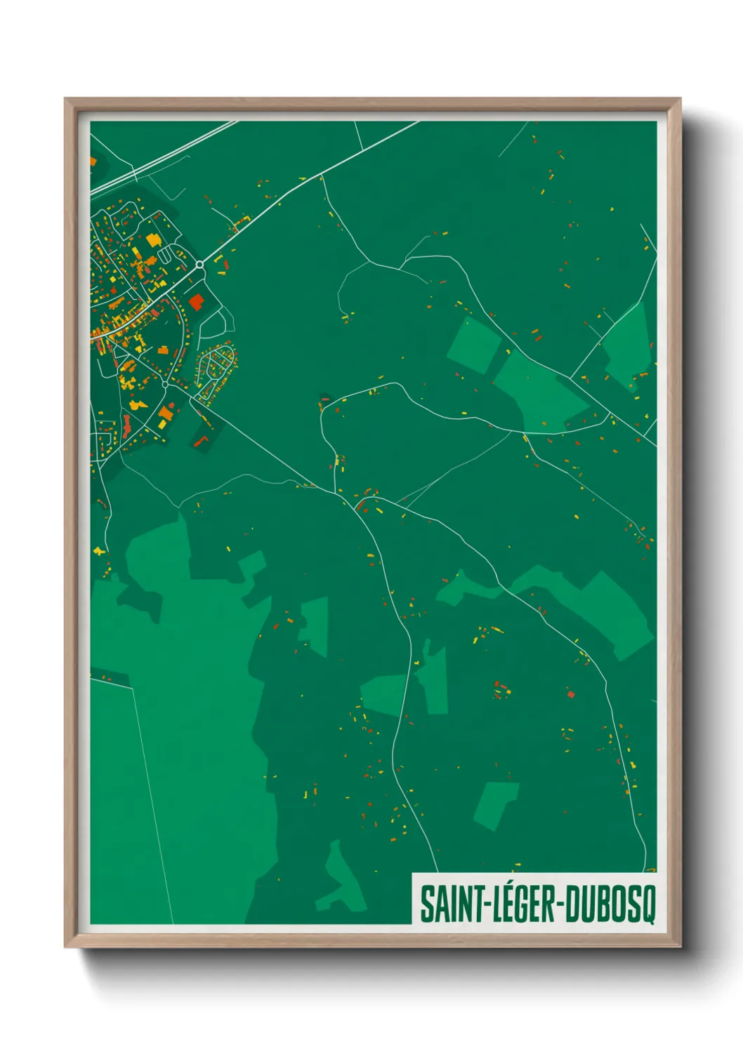 Une affiche de carte sur Saint-Léger-Dubosq