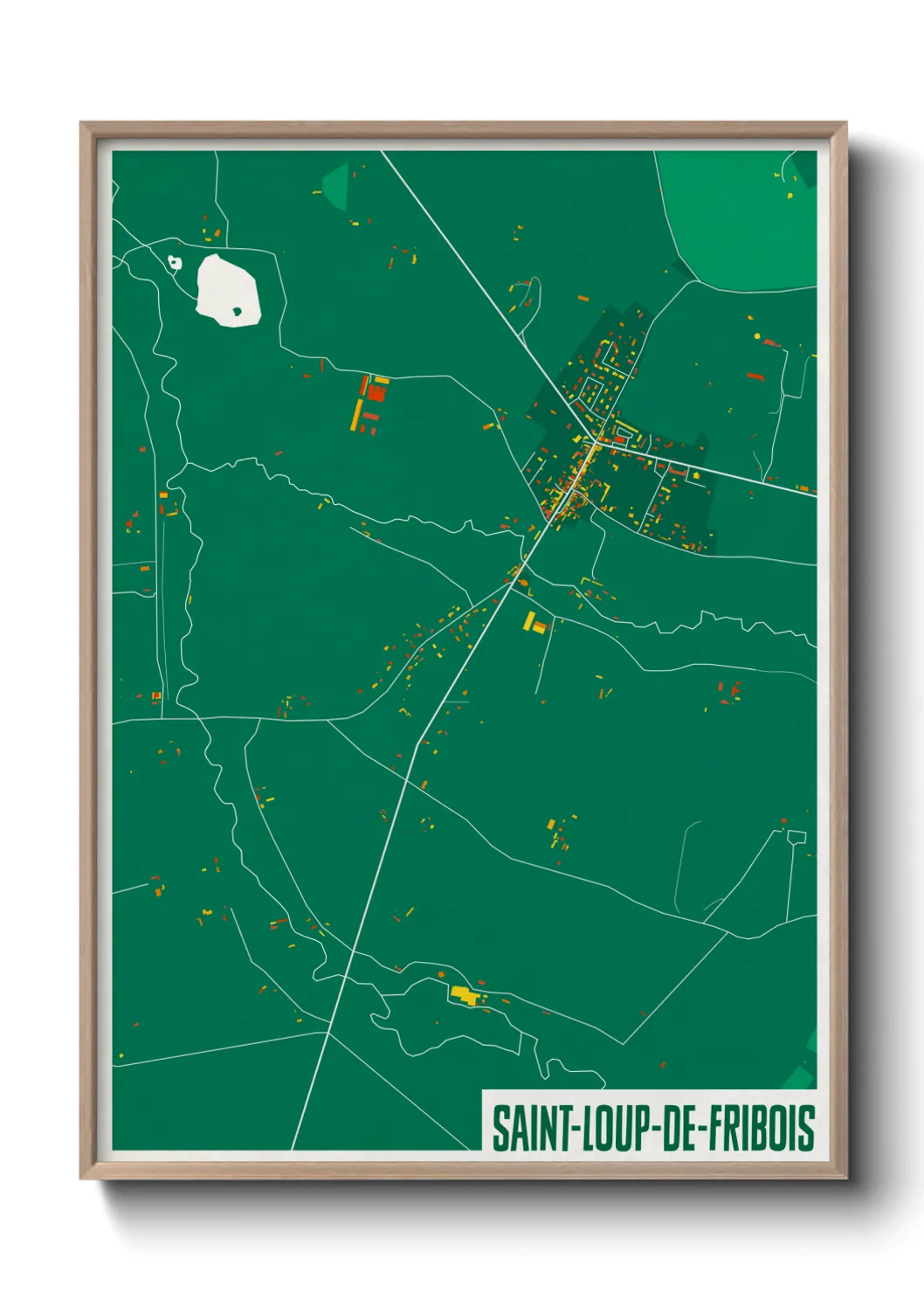 Une affiche de carte sur Saint-Loup-de-Fribois