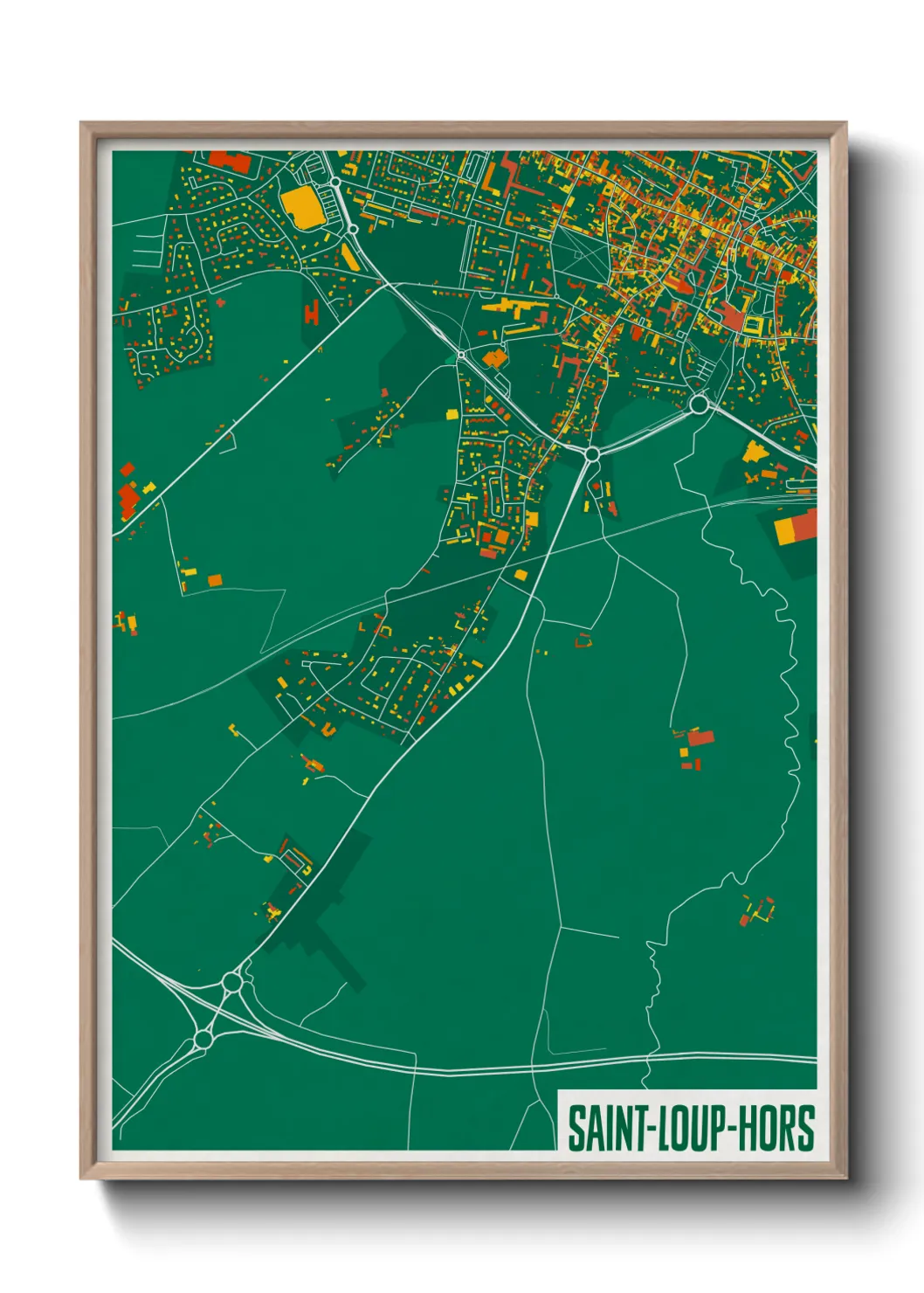 Une affiche de carte sur Saint-Loup-Hors