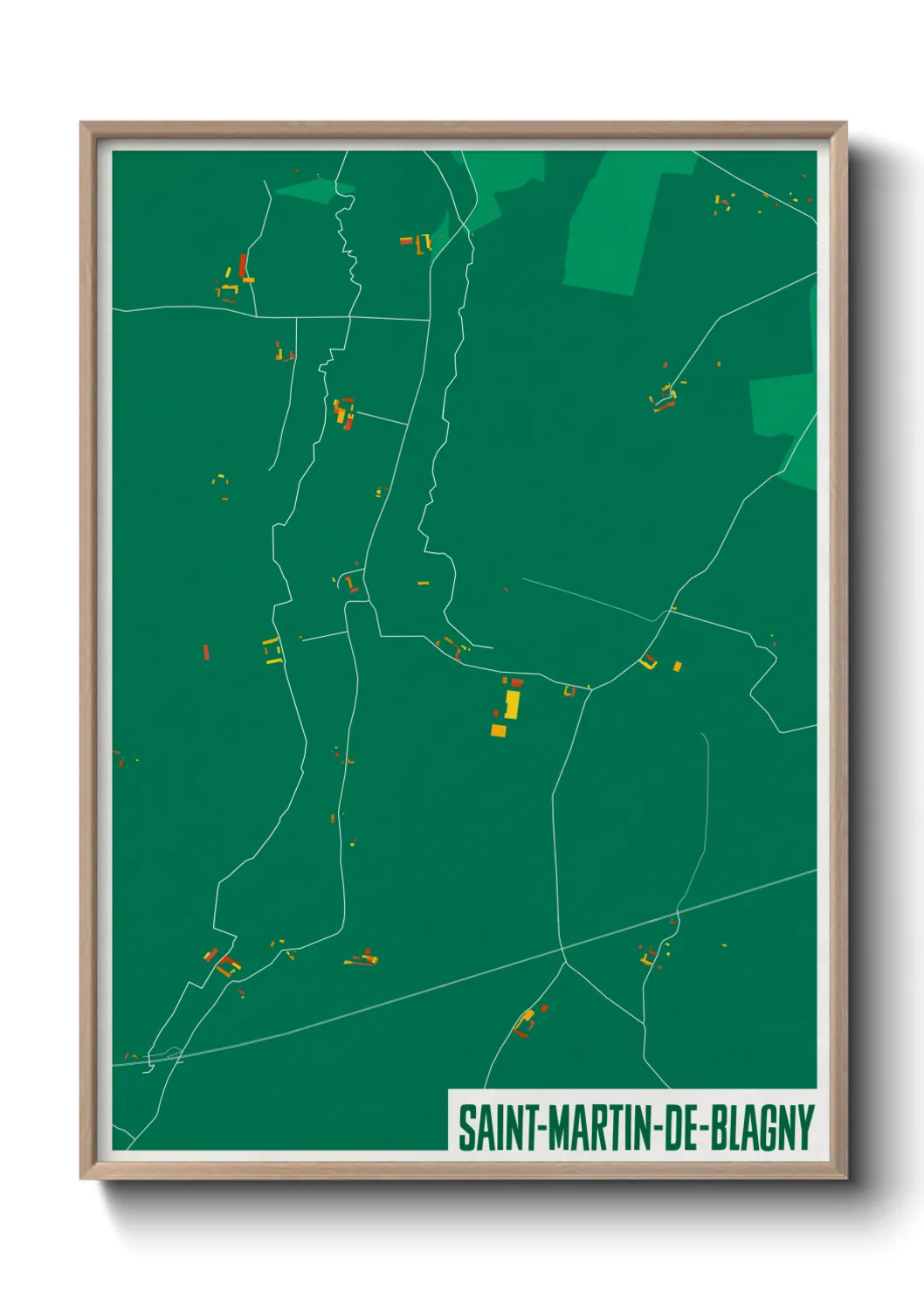 Une affiche de carte sur Saint-Martin-de-Blagny