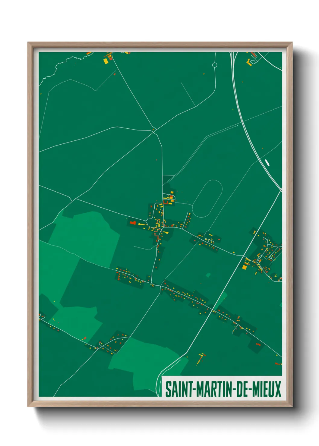 Une affiche de carte sur Saint-Martin-de-Mieux