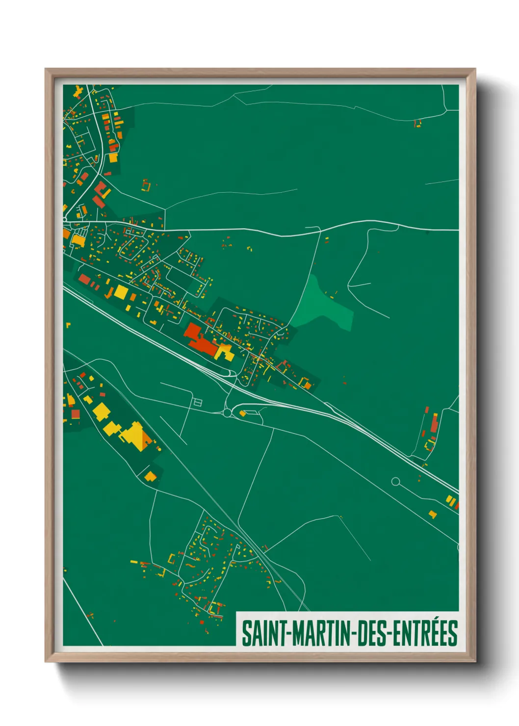 Une affiche de carte sur Saint-Martin-des-Entrées
