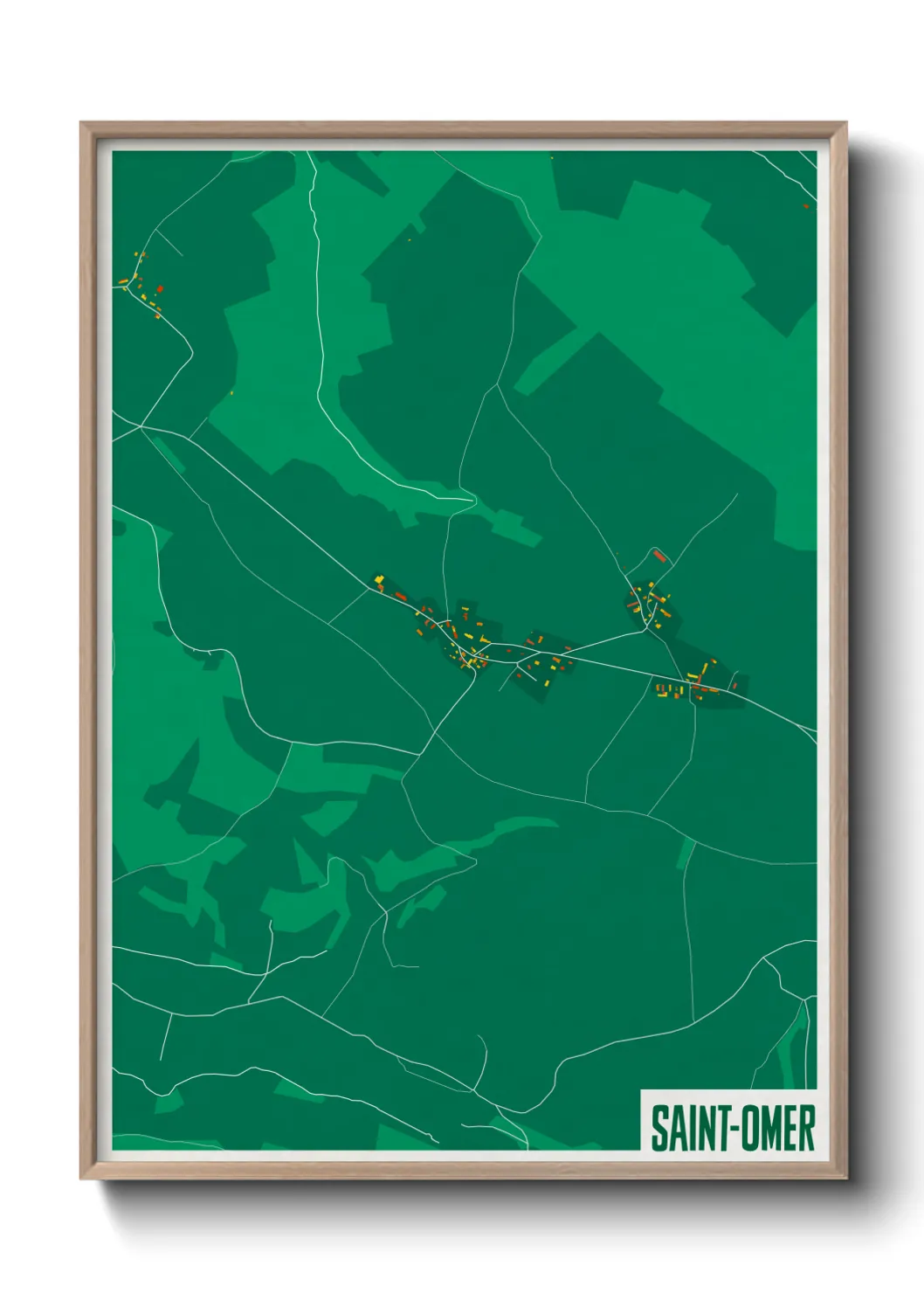 Une affiche de carte sur Saint-Omer