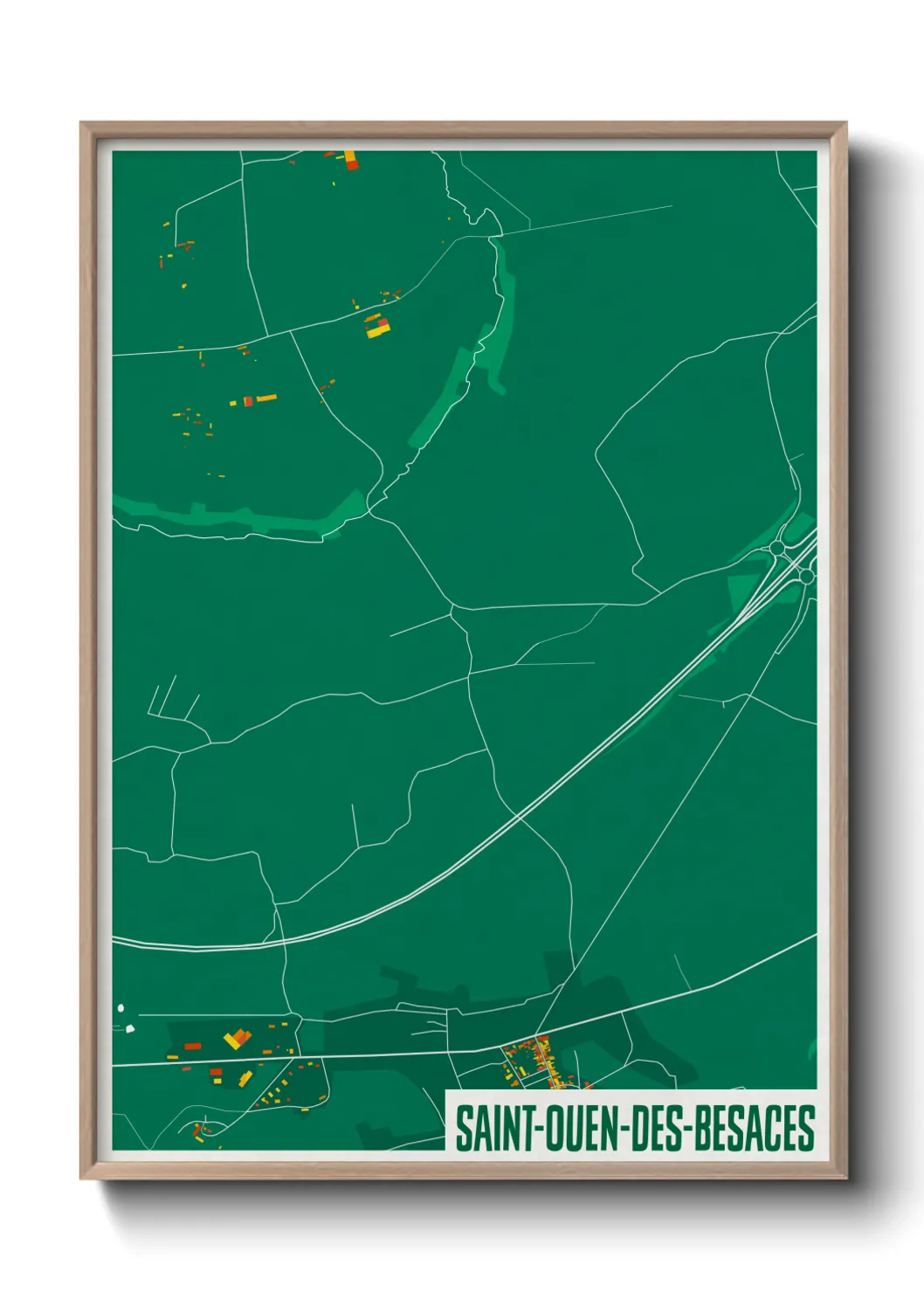 Une affiche de carte sur Saint-Ouen-des-Besaces