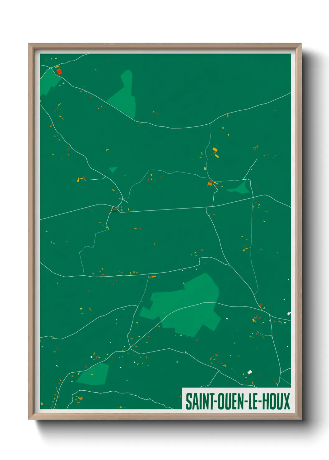Une affiche de carte sur Saint-Ouen-le-Houx