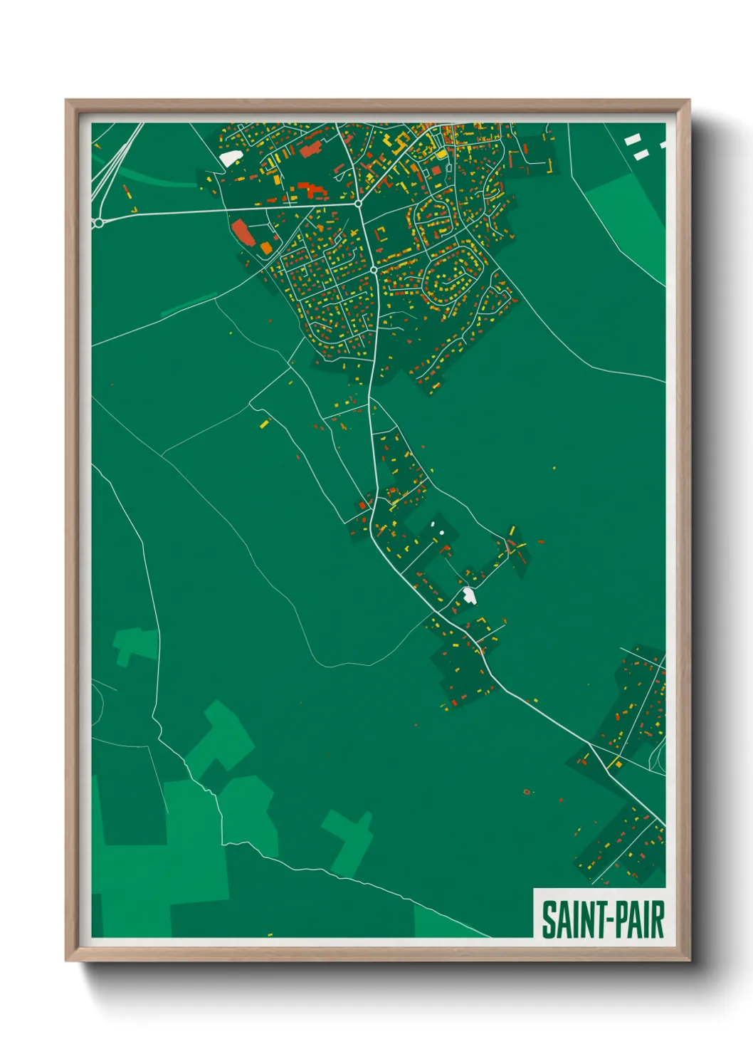 Une affiche de carte sur Saint-Pair