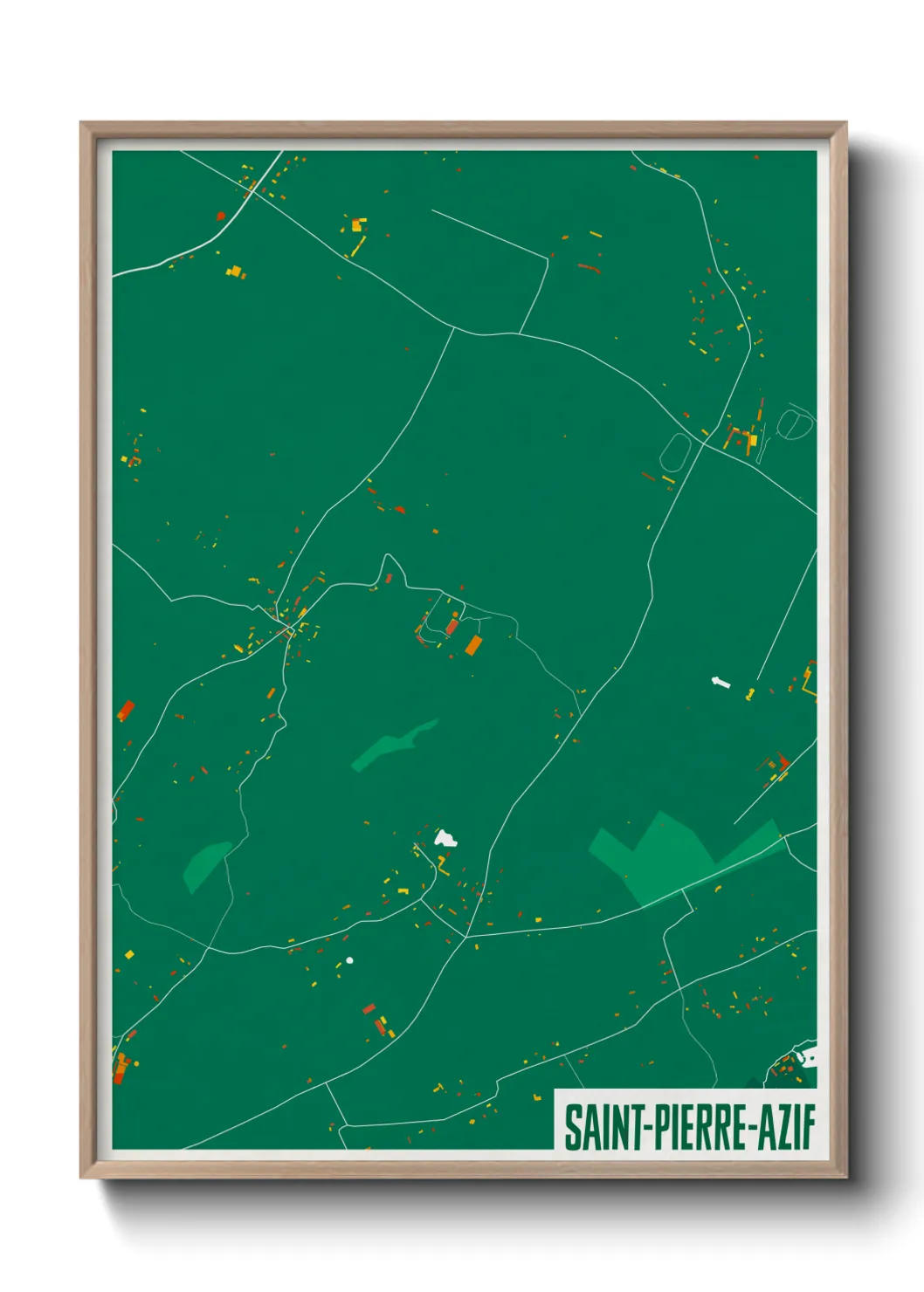 Une affiche de carte sur Saint-Pierre-Azif