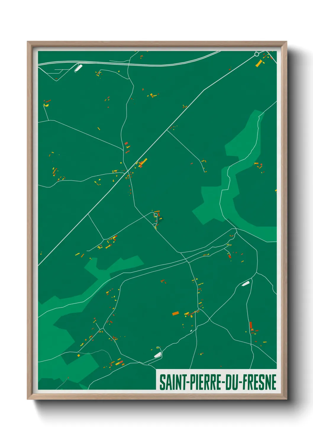 Une affiche de carte sur Saint-Pierre-du-Fresne