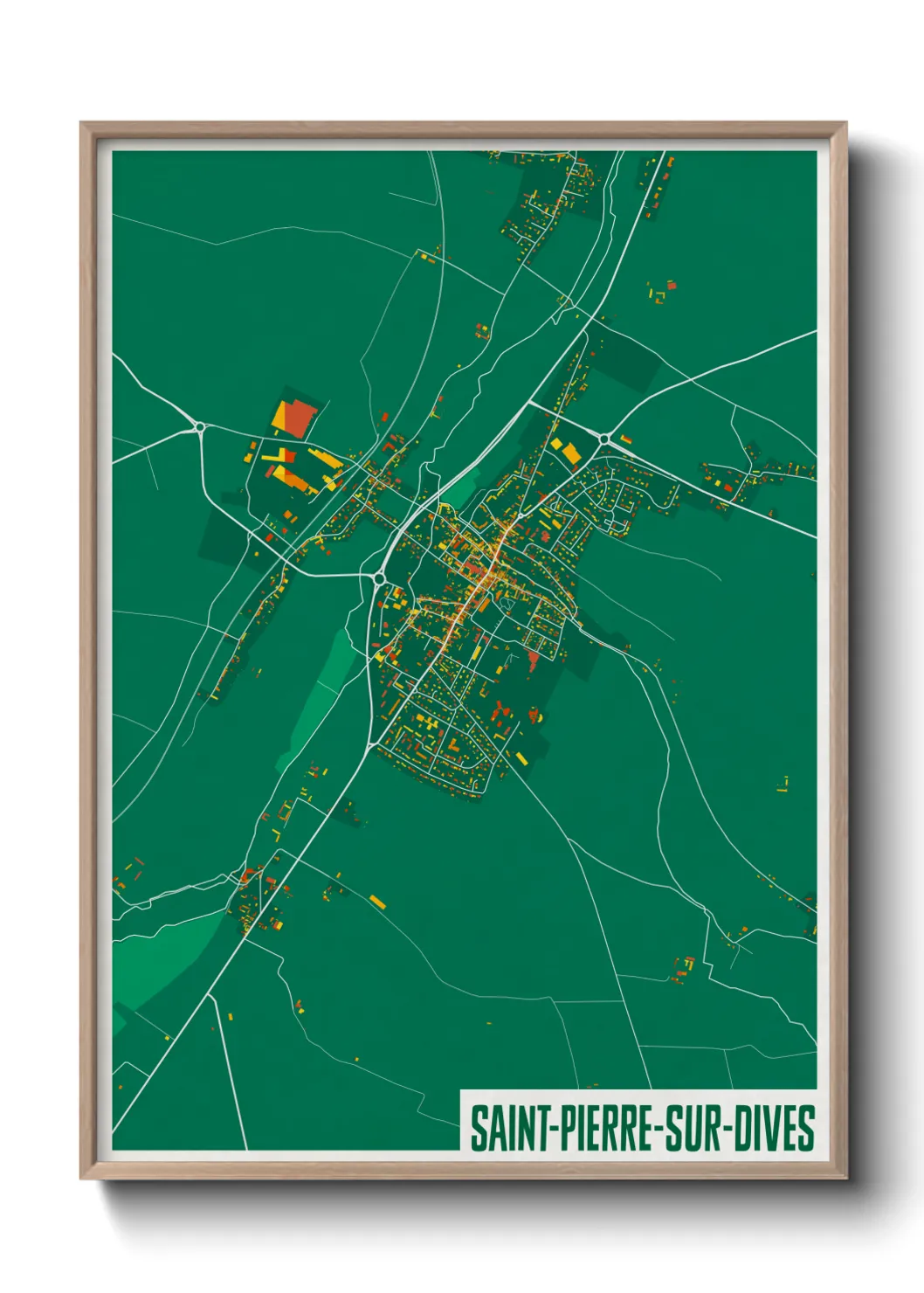 Une affiche de carte sur Saint-Pierre-sur-Dives