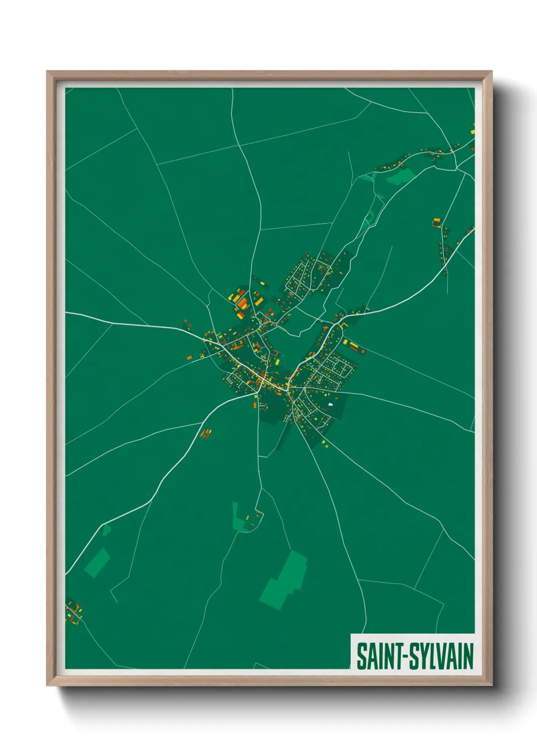Une affiche de carte sur Saint-Sylvain