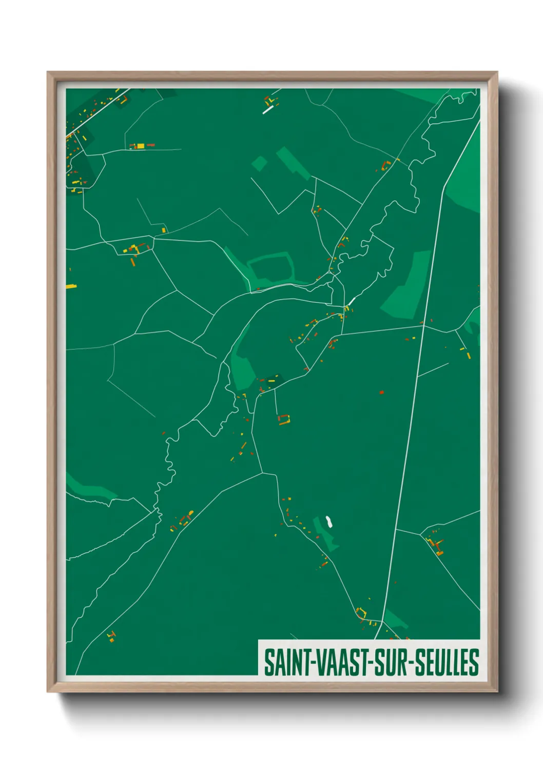 Une affiche de carte sur Saint-Vaast-sur-Seulles