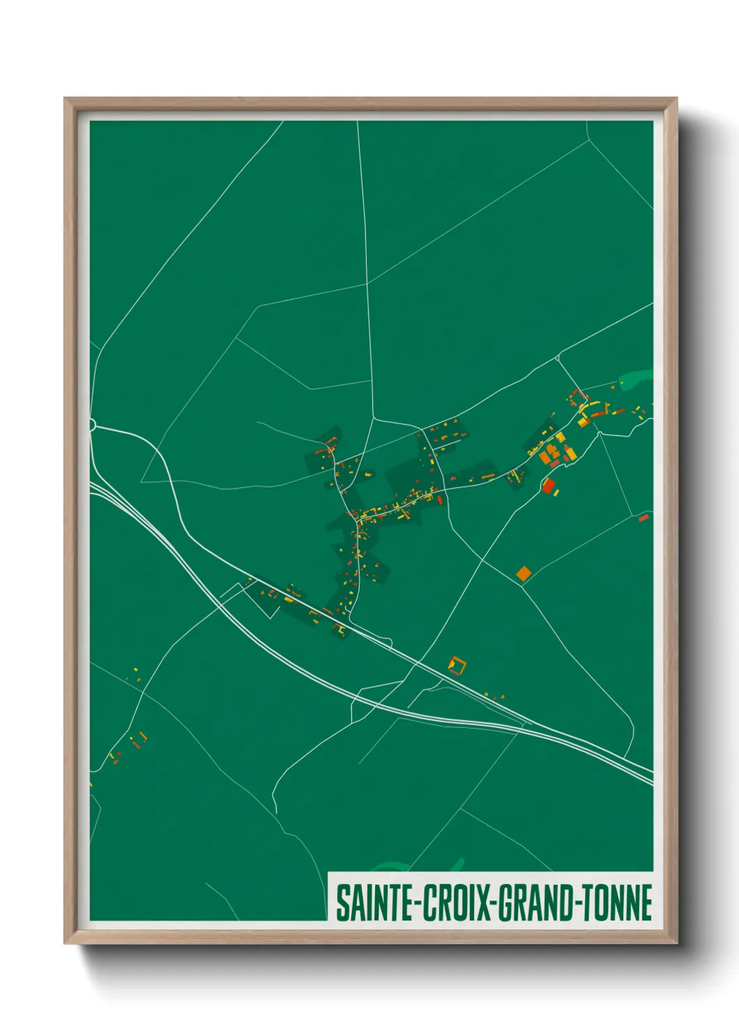 Une affiche de carte sur Sainte-Croix-Grand-Tonne