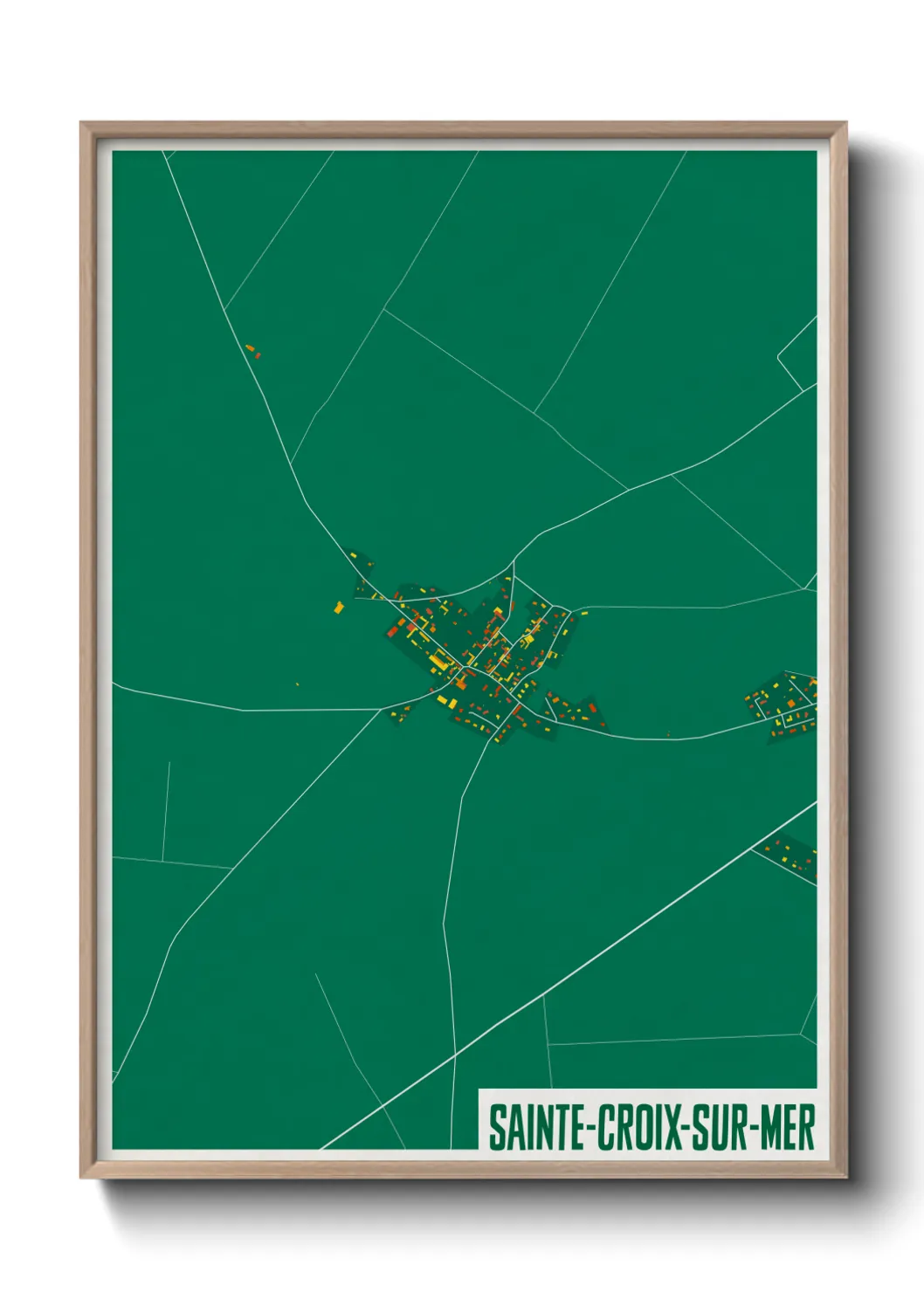 Une affiche de carte sur Sainte-Croix-sur-Mer