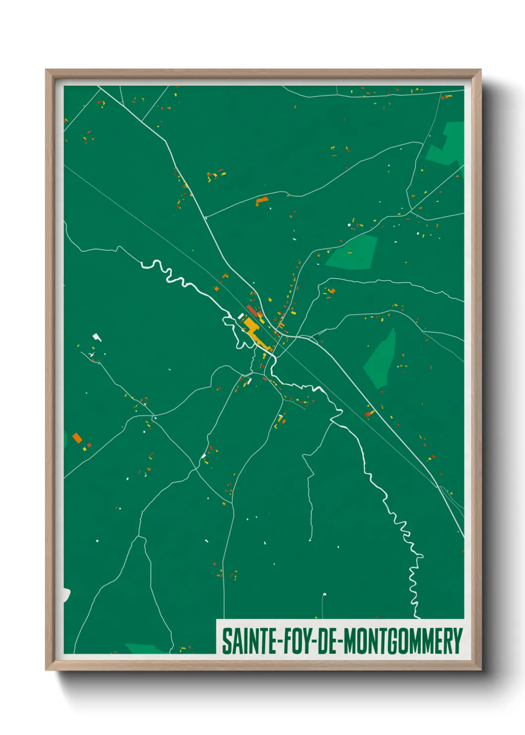 Une affiche de carte sur Sainte-Foy-de-Montgommery