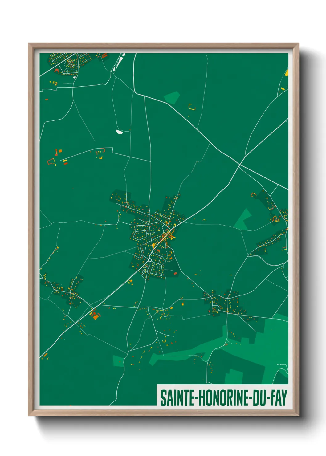 Une affiche de carte sur Sainte-Honorine-du-Fay