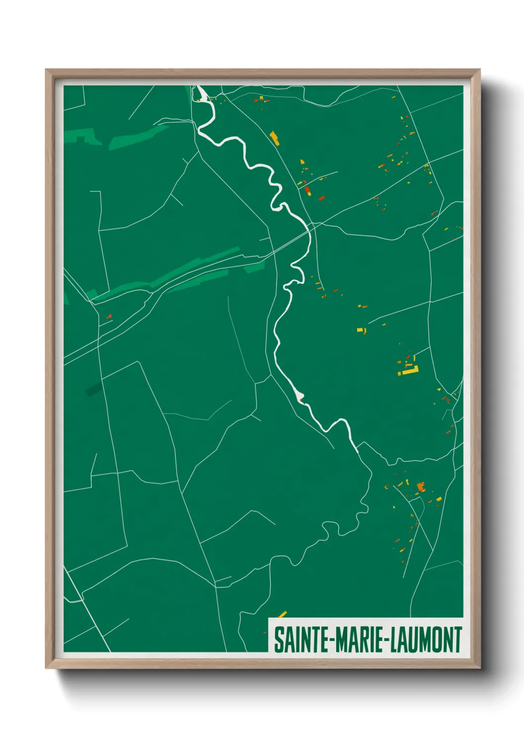 Une affiche de carte sur Sainte-Marie-Laumont