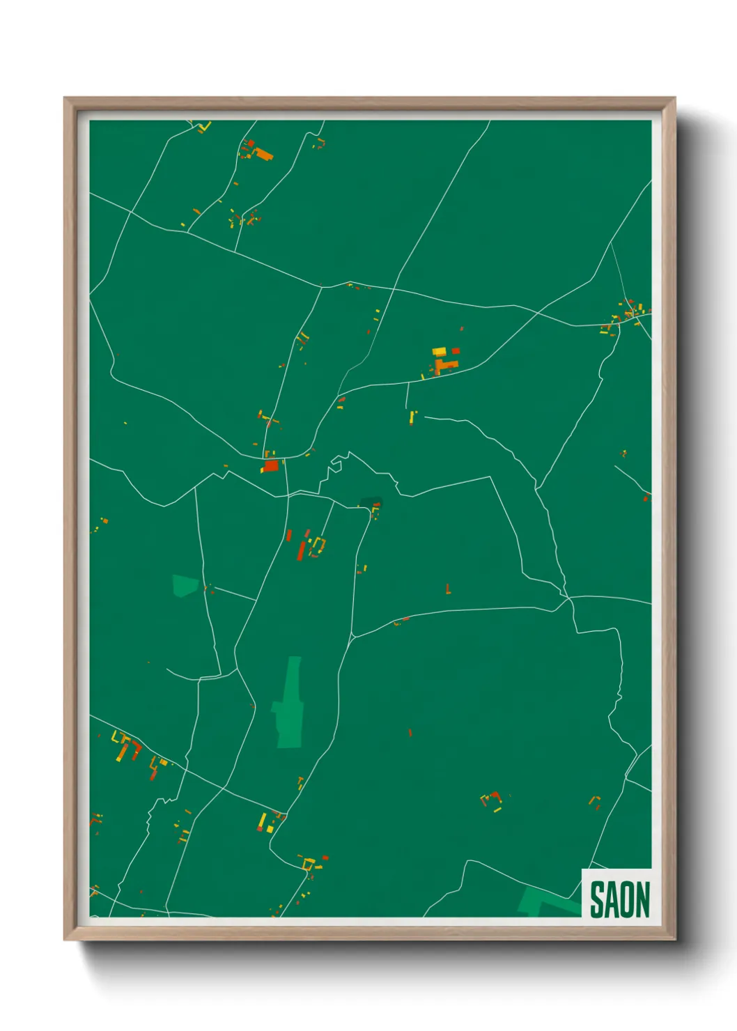 Une affiche de carte sur Saon