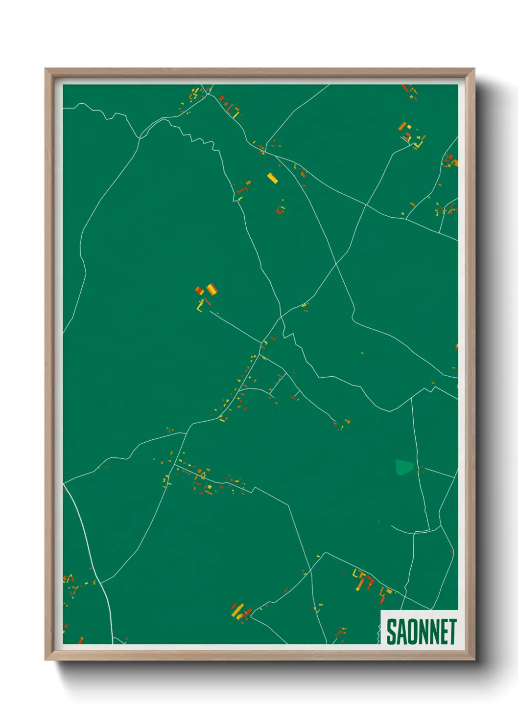 Une affiche de carte sur Saonnet