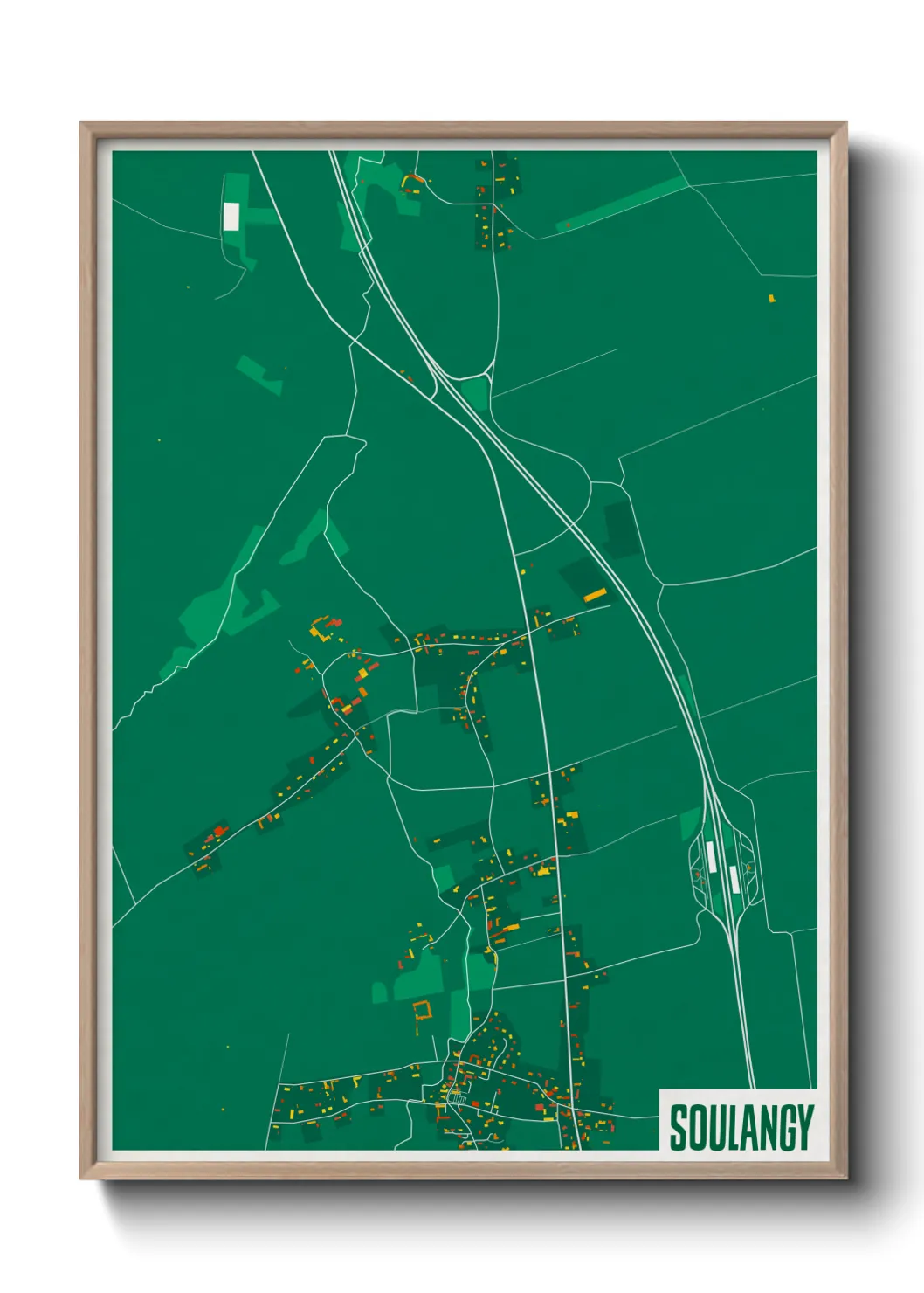 Une affiche de carte sur Soulangy