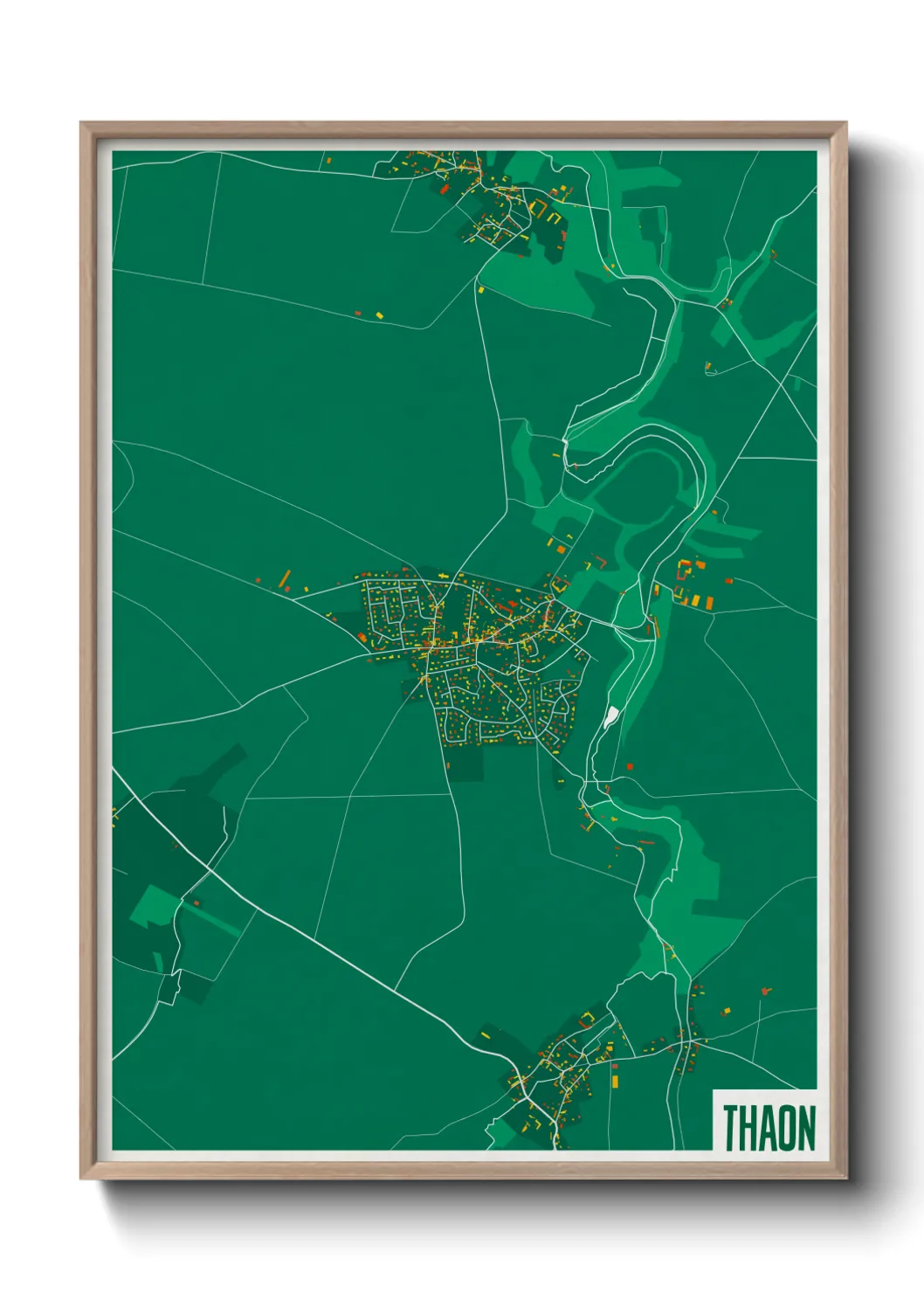 Une affiche de carte sur Thaon